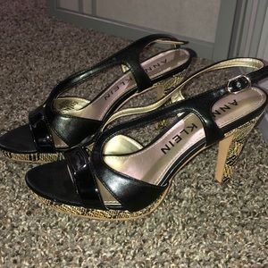 Snake skin heeled sandal